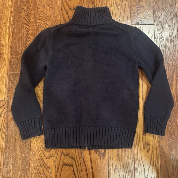 Polo Ralph Lauren Cardigan Sweater Boys 7 Full Zip Navy White Pony Logo Preppy - Picture 4 of 9
